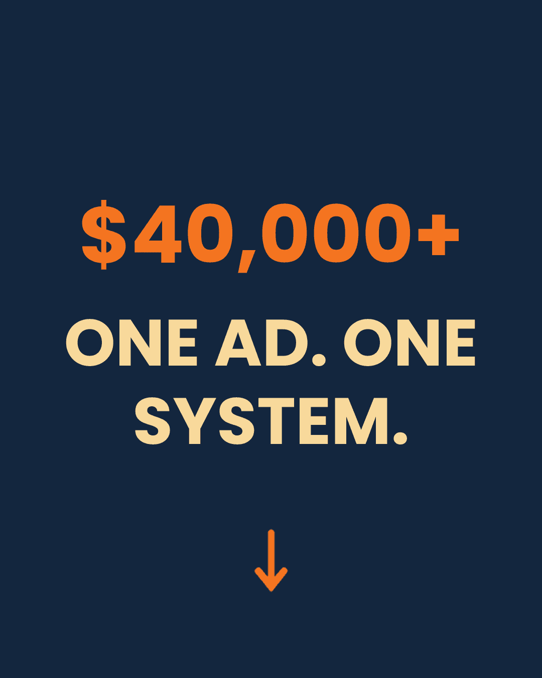 Case study result: $40,000+ from one ad, one system